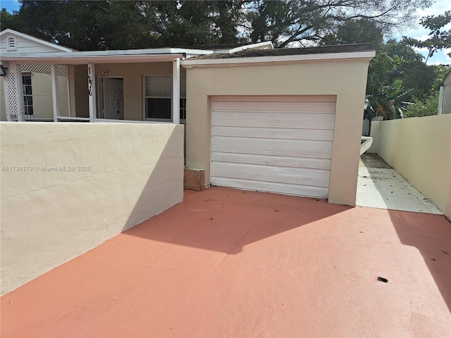 view of garage