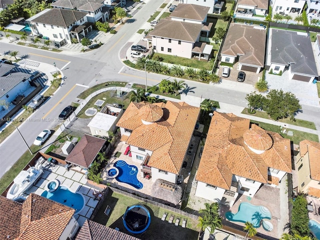 drone / aerial view with a residential view