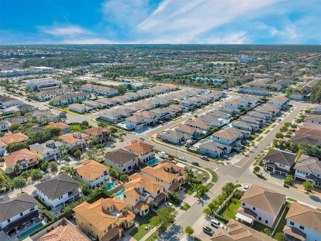 birds eye view of property with a residential view