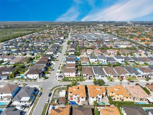 aerial view with a residential view