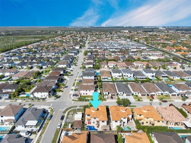 drone / aerial view featuring a residential view