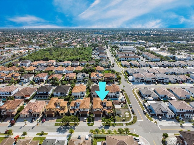 drone / aerial view featuring a residential view