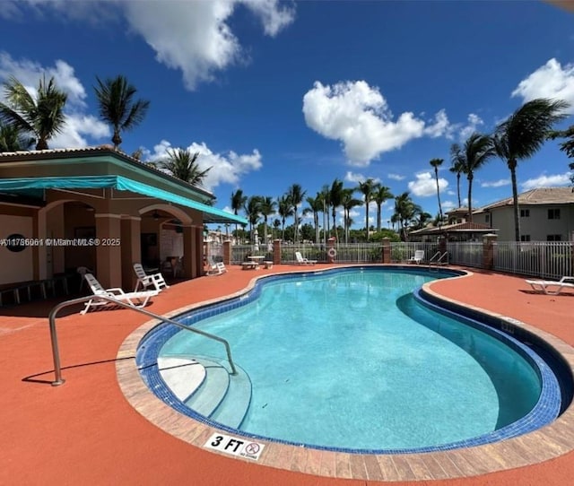 view of pool with a patio area