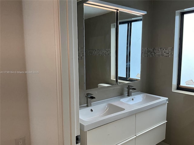 bathroom with vanity and a wealth of natural light