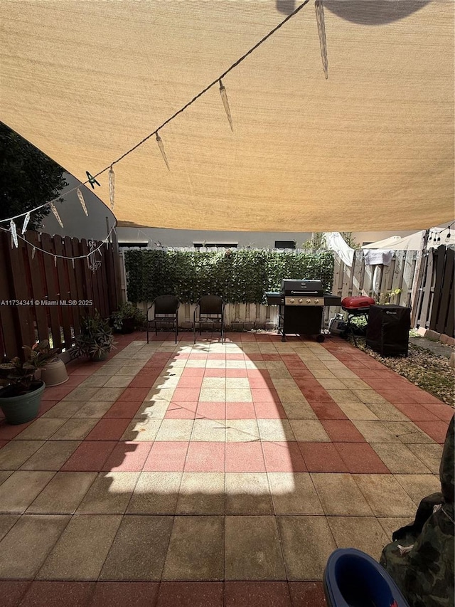 view of patio / terrace with a grill