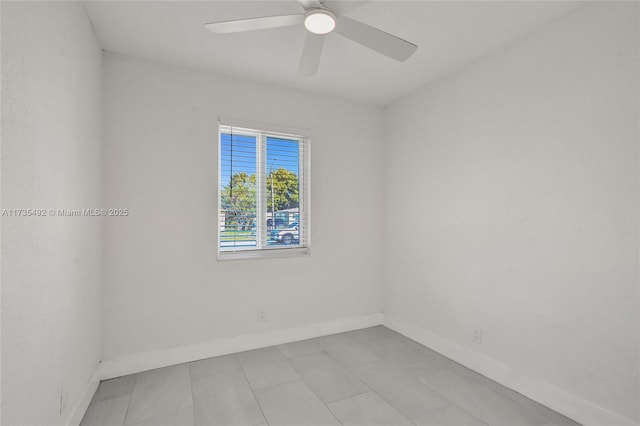 unfurnished room featuring ceiling fan