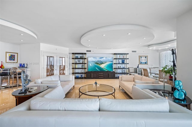 living room with french doors