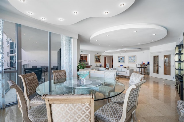 dining space with french doors