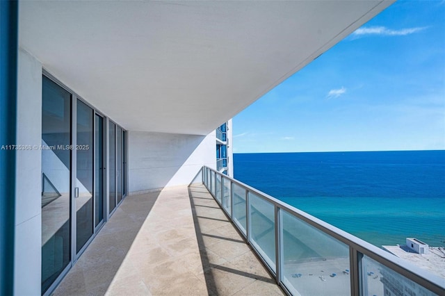 balcony with a water view