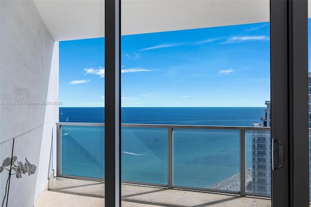 balcony with a water view