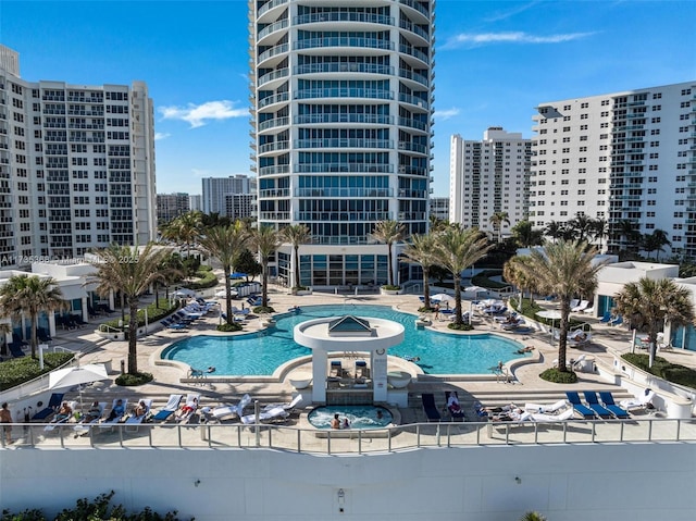 view of pool with a patio