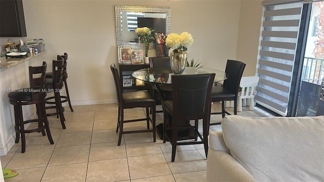 view of tiled dining area