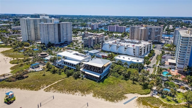 birds eye view of property with a view of city