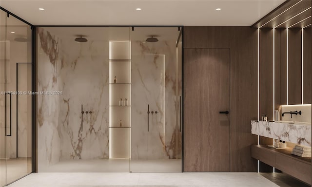 2091 NE 191st Dr, North Miami Beach, FL 33179 - bathroom with a marble finish shower and vanity