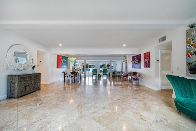 2091 NE 191st Dr, North Miami Beach, FL 33179 - dining area featuring recessed lighting, visible vents, baseboards, and vaulted ceiling