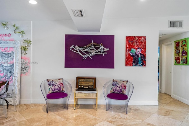 2091 NE 191st Dr, North Miami Beach, FL 33179 - living area with visible vents, recessed lighting, and baseboards