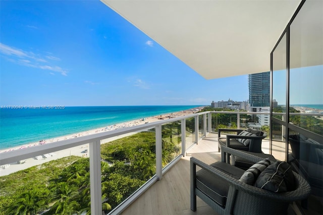 2201 Collins Ave Unit 1128, Miami Beach, FL 33139 - balcony with view of water and beach