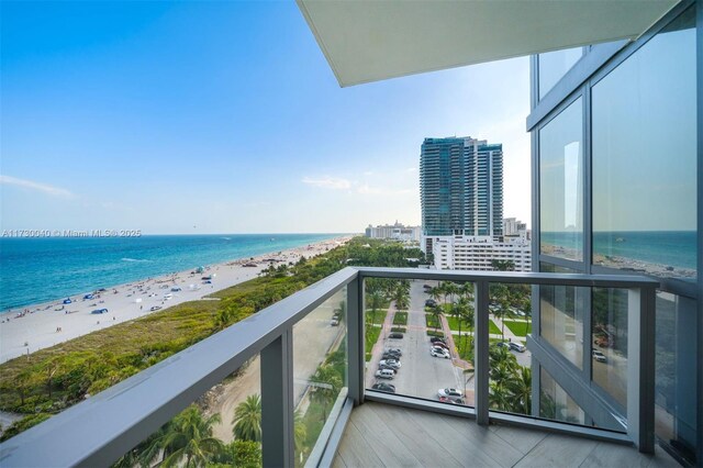 2201 Collins Ave Unit 1128, Miami Beach, FL 33139 - balcony with view of water and beach