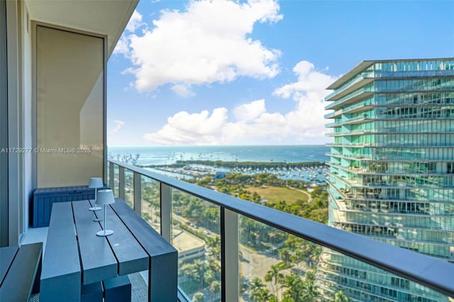 balcony with a water view