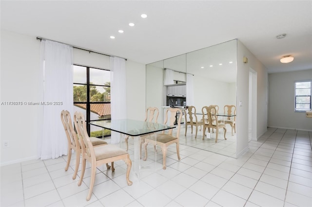 view of tiled dining room