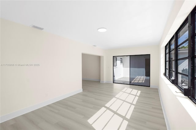 empty room featuring light hardwood / wood-style flooring