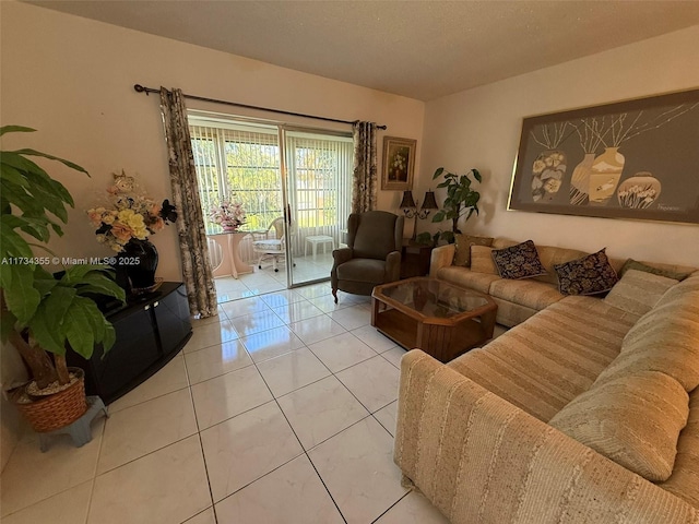 view of tiled living room