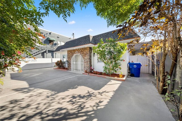 view of front of home with a patio area