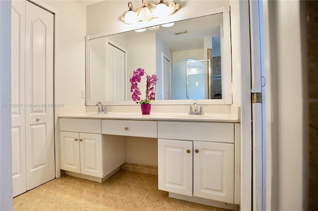 bathroom featuring vanity and tile patterned floors