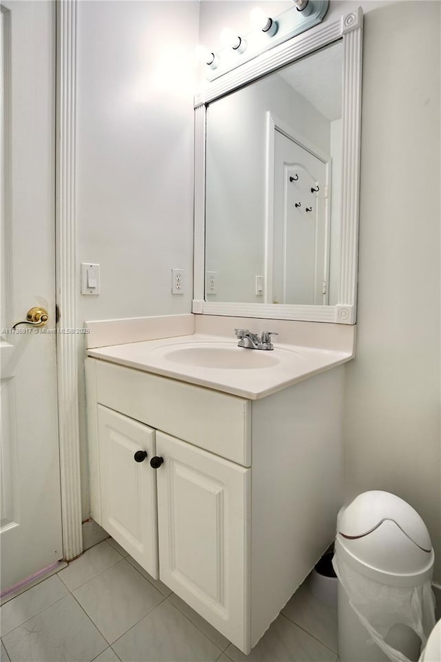 bathroom featuring vanity and tile patterned floors