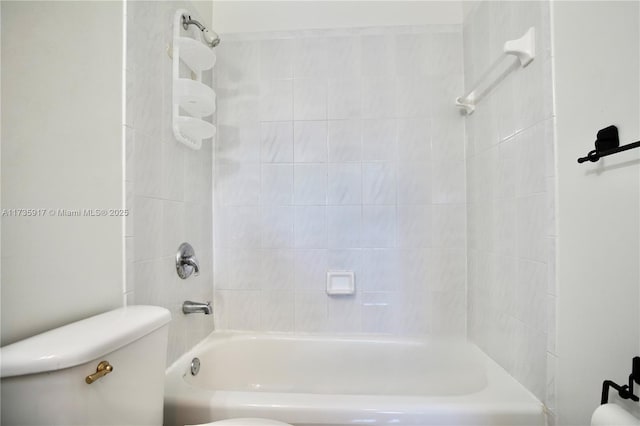 full bath featuring shower / tub combination and toilet