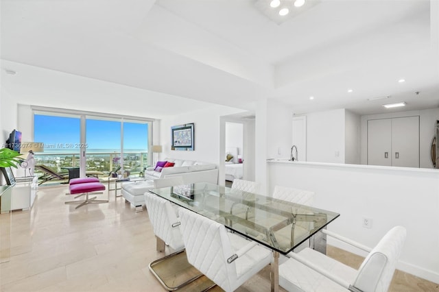 dining area with sink