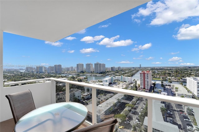 balcony with a water view