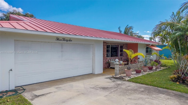 ranch-style home with a garage