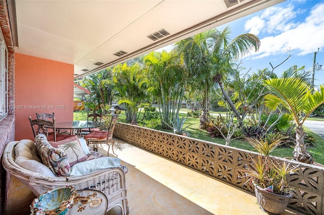 view of patio / terrace featuring an outdoor living space