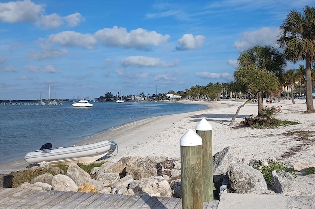 water view with a view of the beach