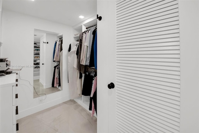 view of walk in closet