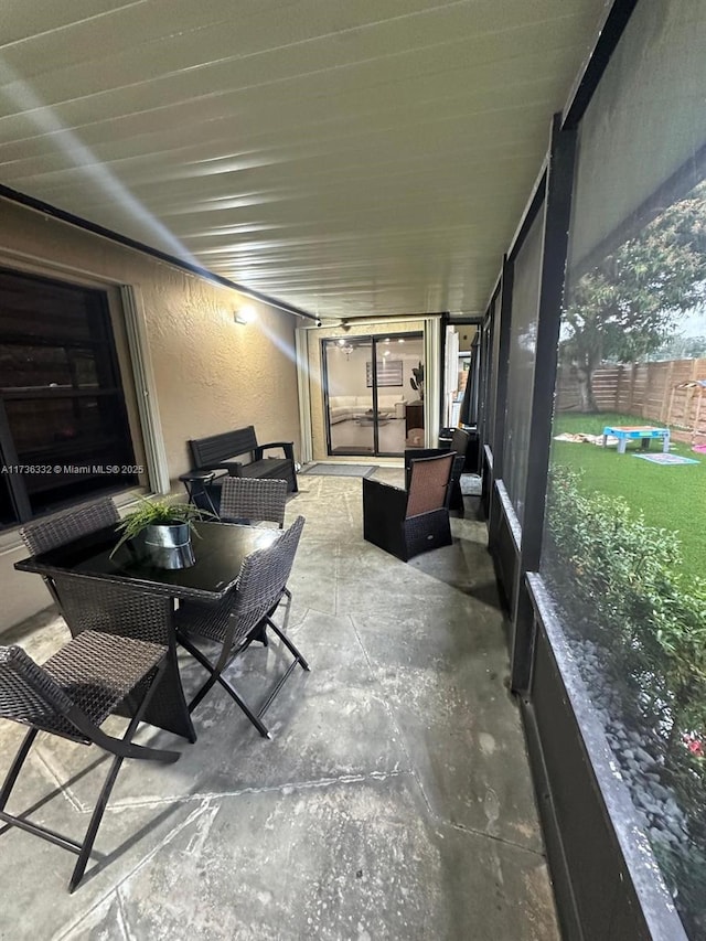 view of sunroom