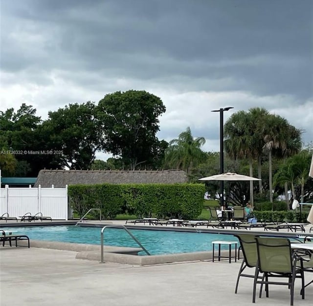 view of pool featuring a patio area