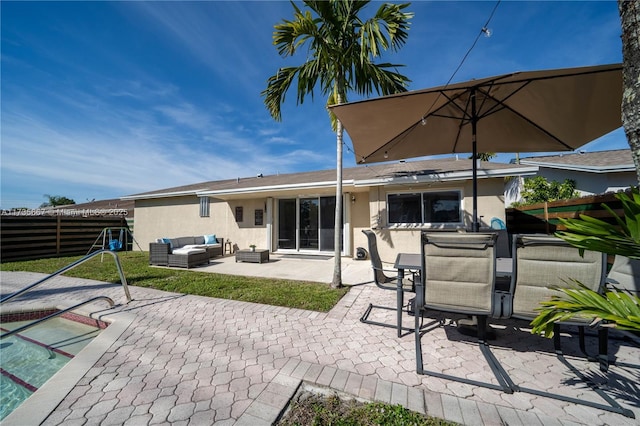 view of patio / terrace with an outdoor living space