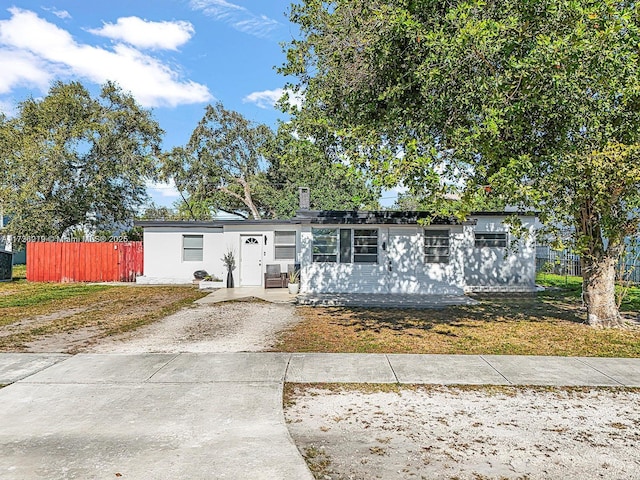 view of single story home