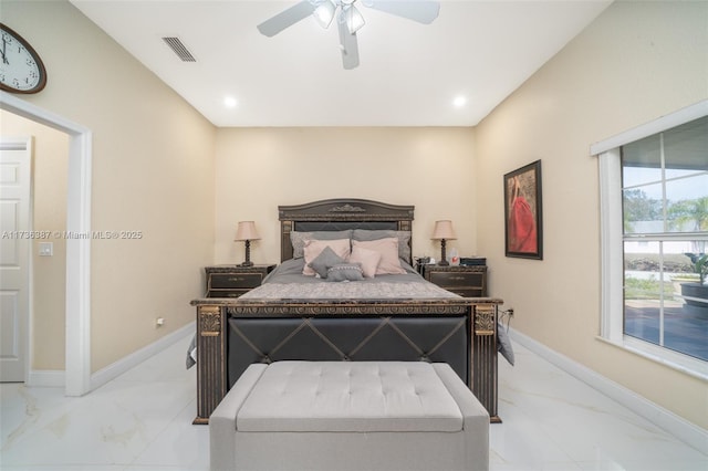 bedroom with ceiling fan