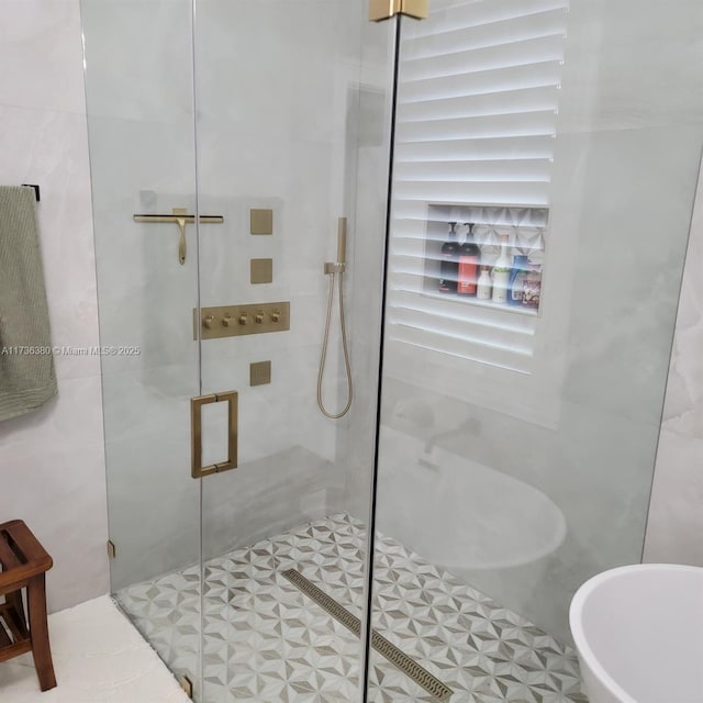 bathroom with an enclosed shower