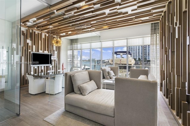 living room featuring hardwood / wood-style floors