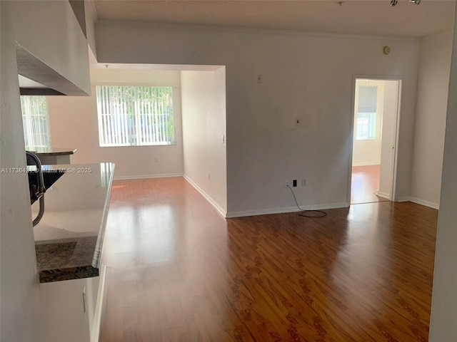 unfurnished living room featuring wood-type flooring