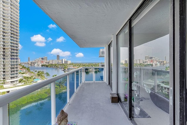 balcony with a water view