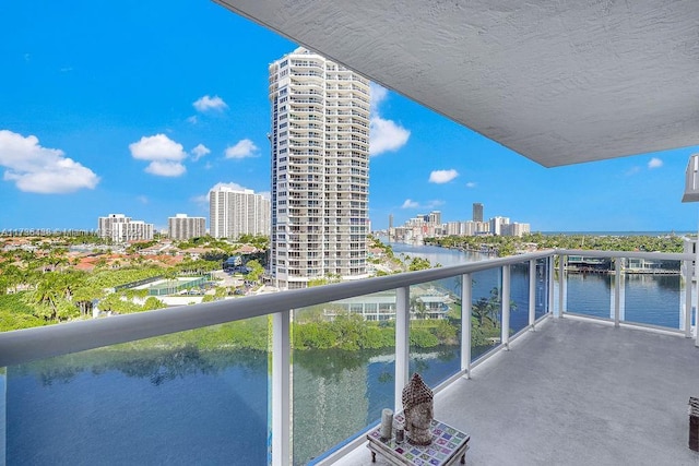 balcony with a water view