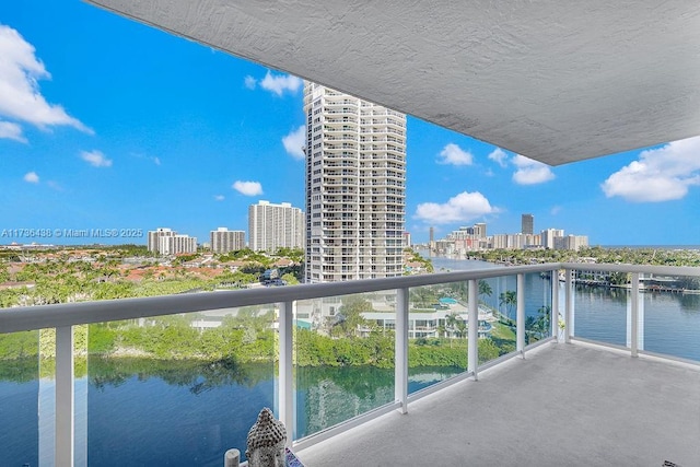 balcony with a water view