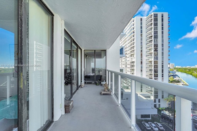 balcony with a water view