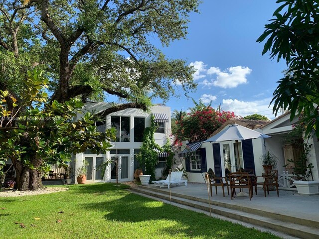 view of patio / terrace featuring french doors