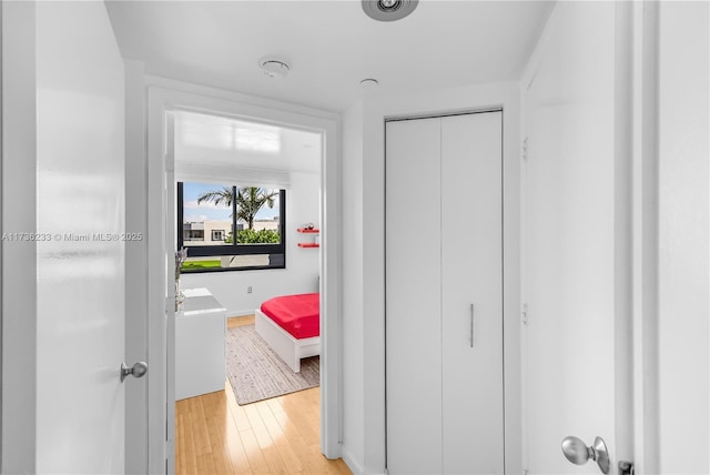 hallway featuring light hardwood / wood-style flooring